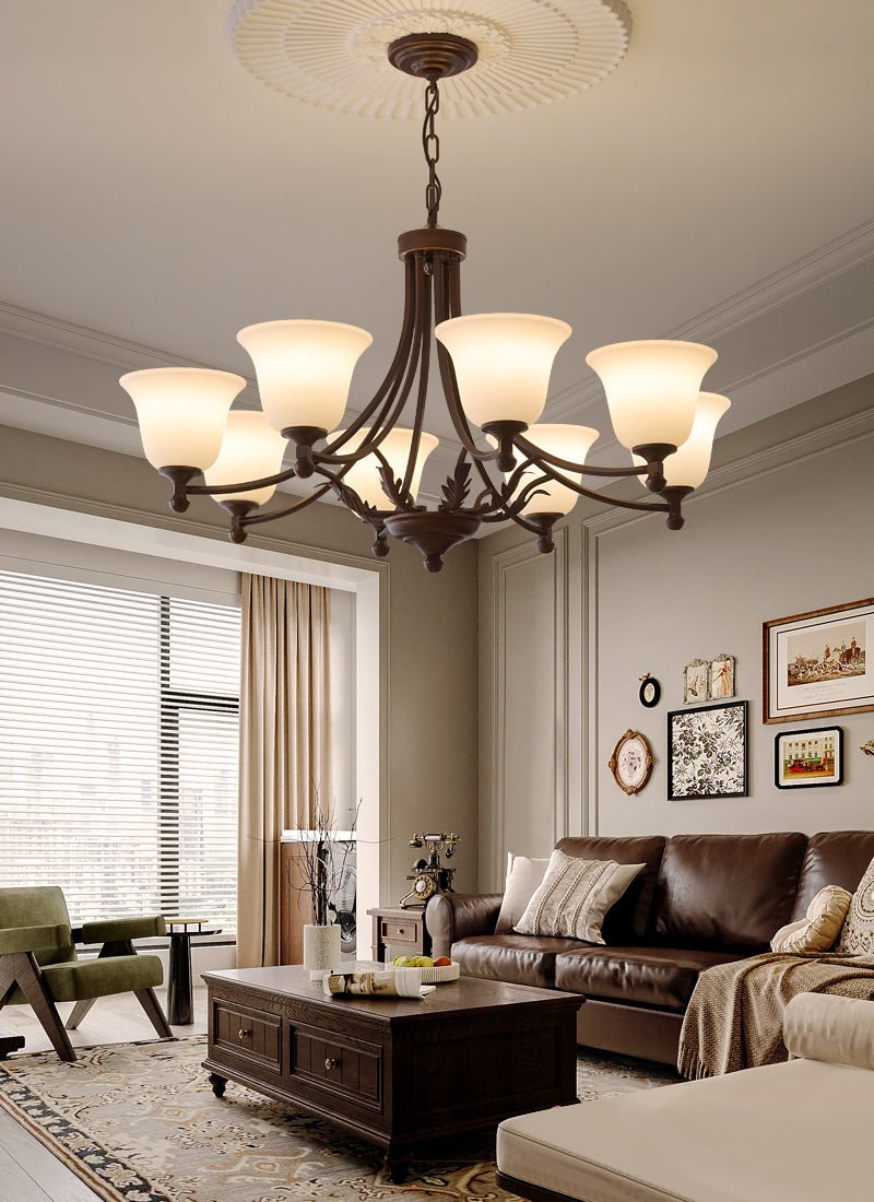 Elorira Traditioneller Eleganter Kronleuchter aus Bloom-Glas-Letslighting