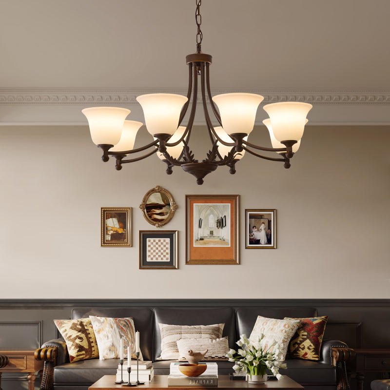 Elorira Traditioneller Eleganter Kronleuchter aus Bloom-Glas-Letslighting