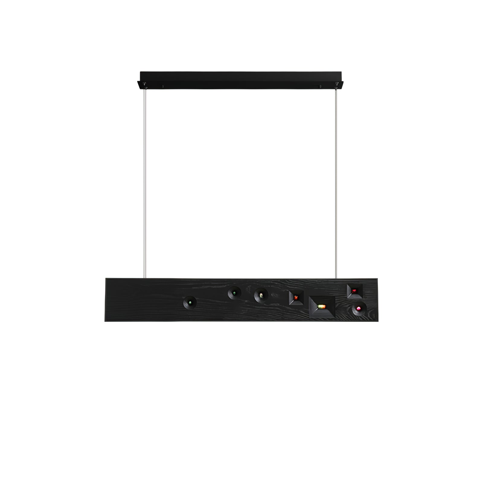 Lustra Lineare Pendelleuchte aus Holz mit Edelsteinen-Letslighting