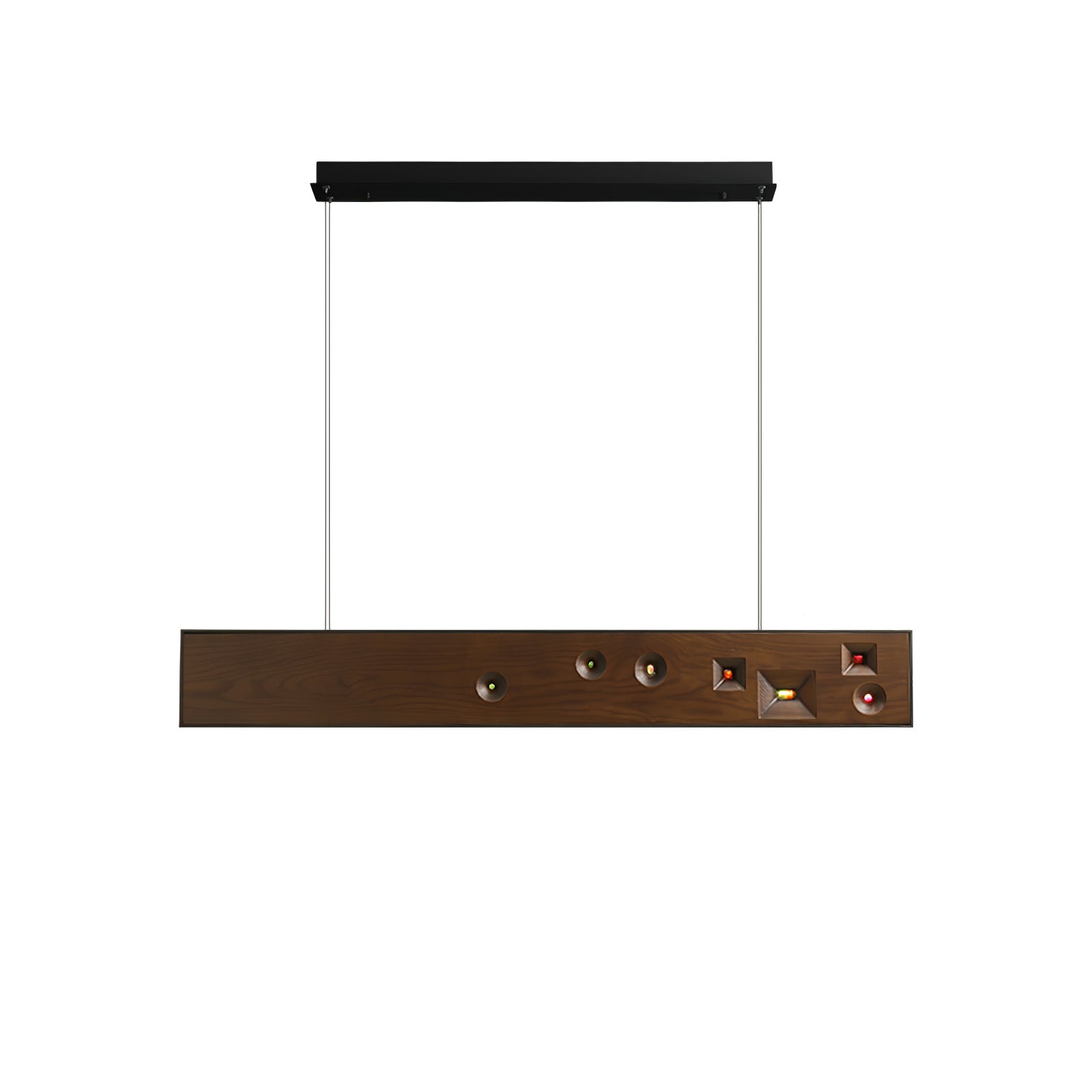 Lustra Lineare Pendelleuchte aus Holz mit Edelsteinen-Letslighting