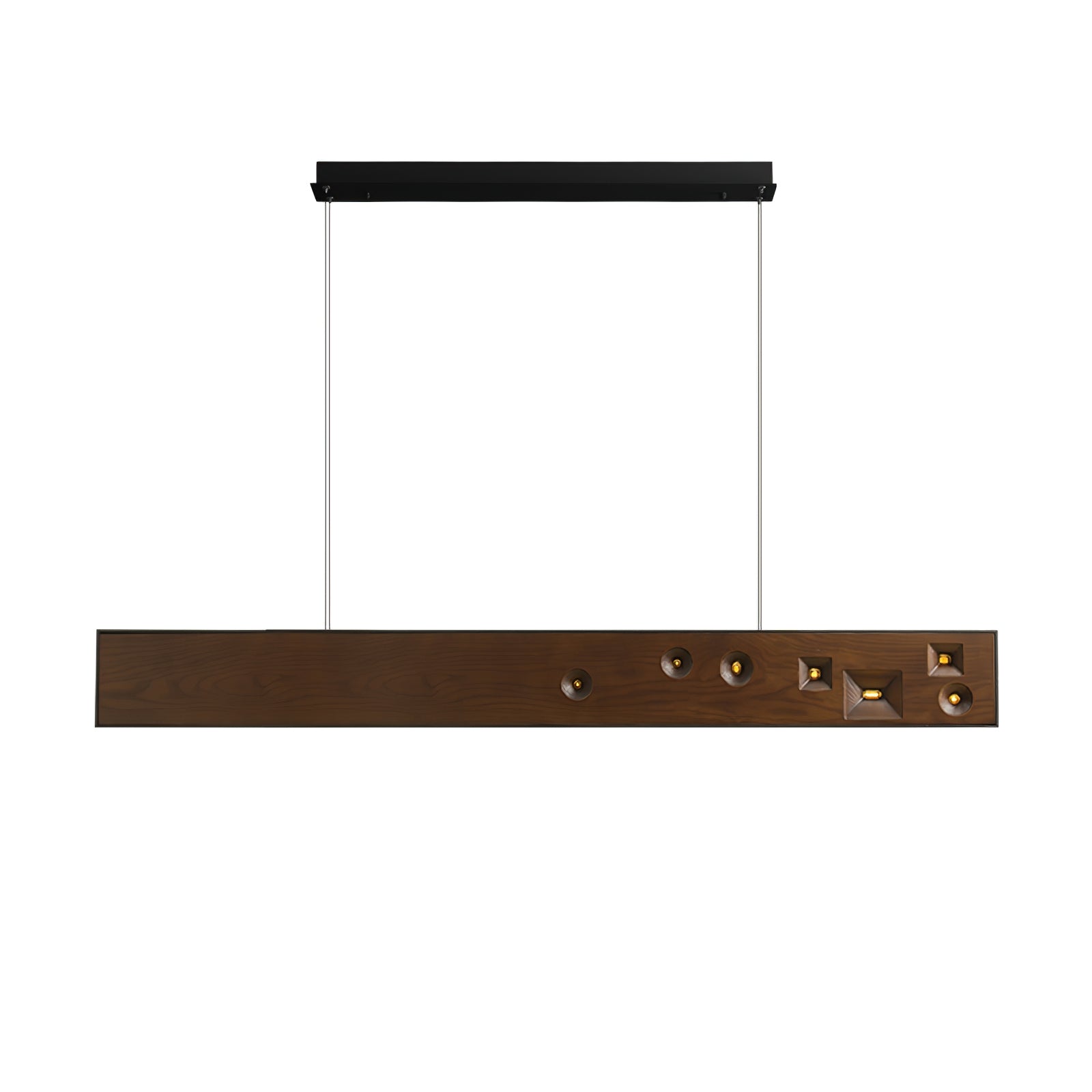 Lustra Lineare Pendelleuchte aus Holz mit Edelsteinen-Letslighting