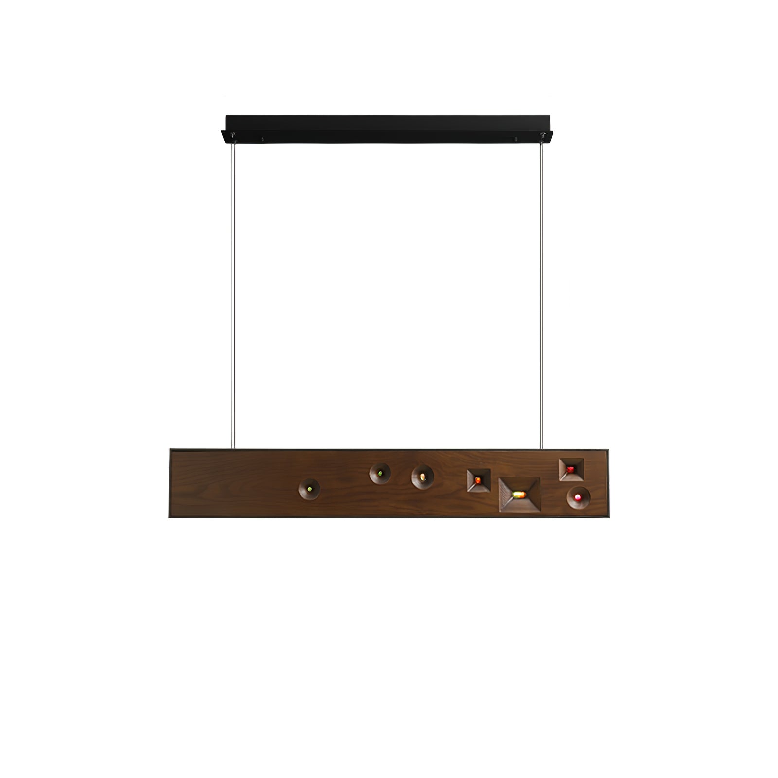 Lustra Lineare Pendelleuchte aus Holz mit Edelsteinen-Letslighting