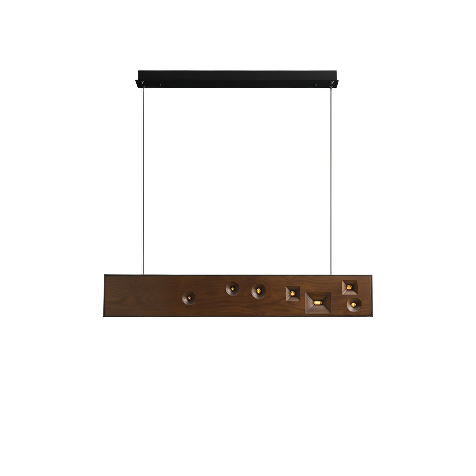 Lustra Lineare Pendelleuchte aus Holz mit Edelsteinen-Letslighting