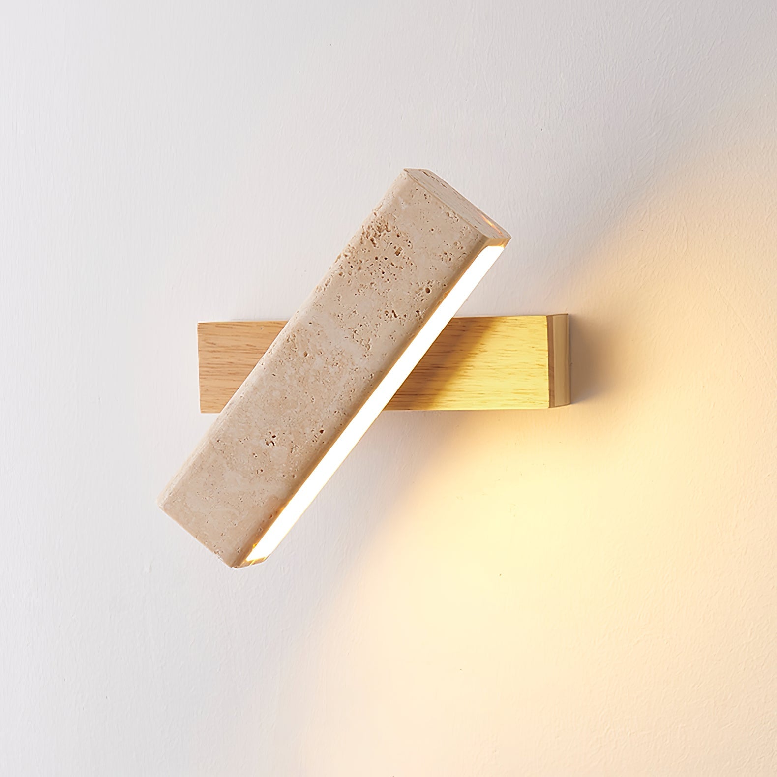 Esorora Rectangular Travertine Wall Light - Blowlighting