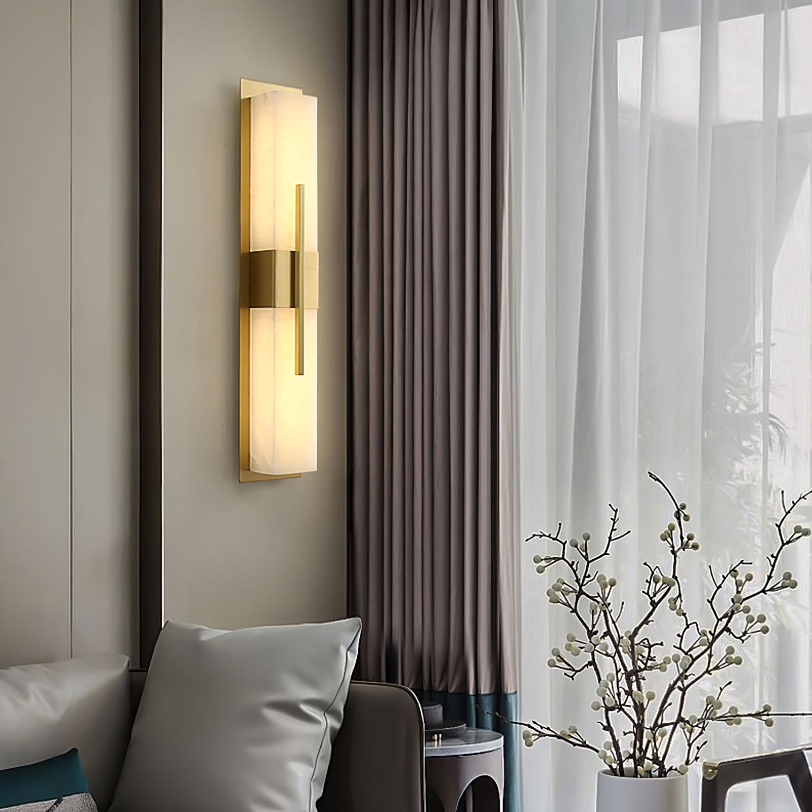 Lylirel Rectangular Alabaster Wall Light - Neutralighting