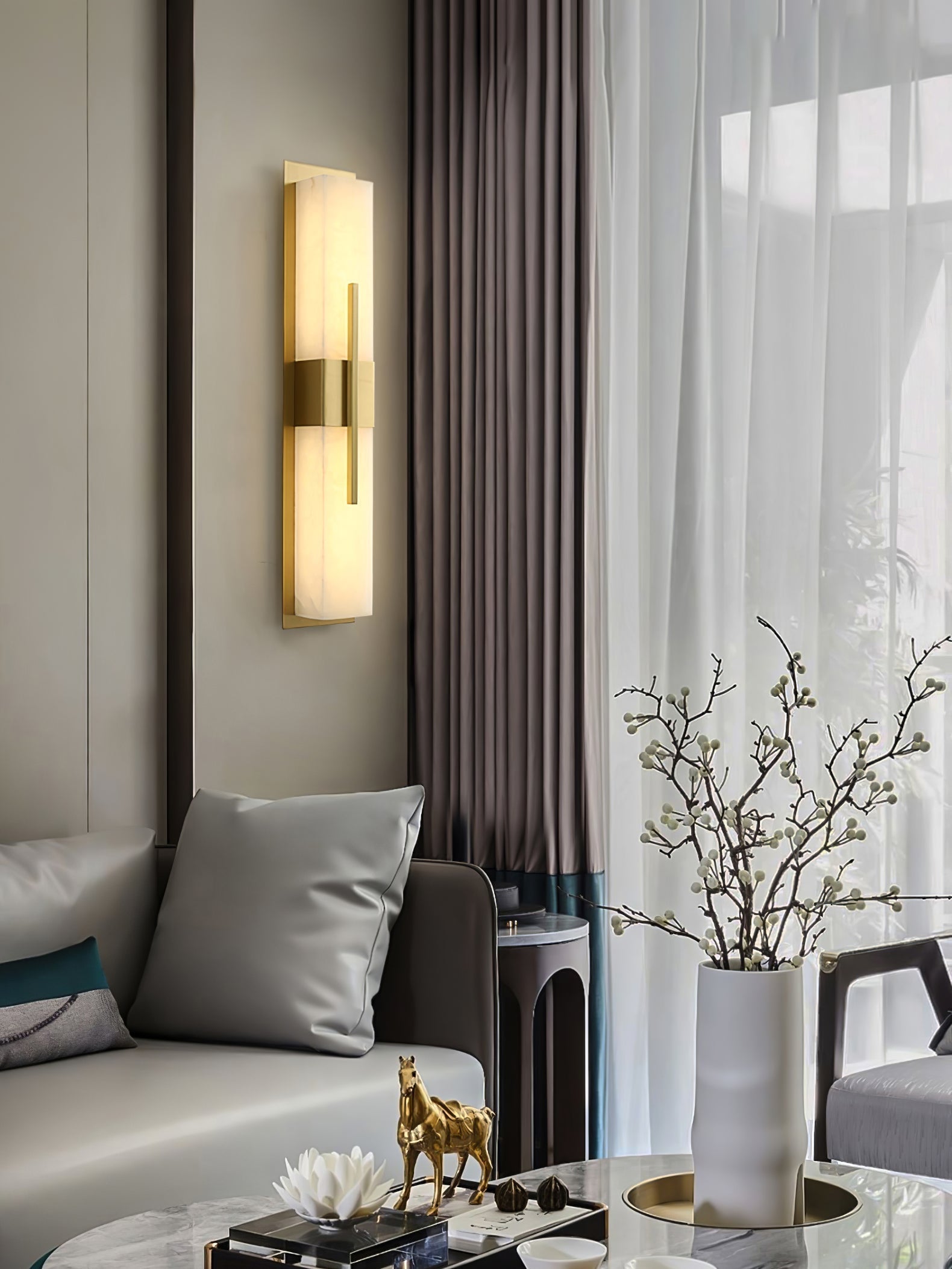 Lylirel Rectangular Alabaster Wall Light - Neutralighting