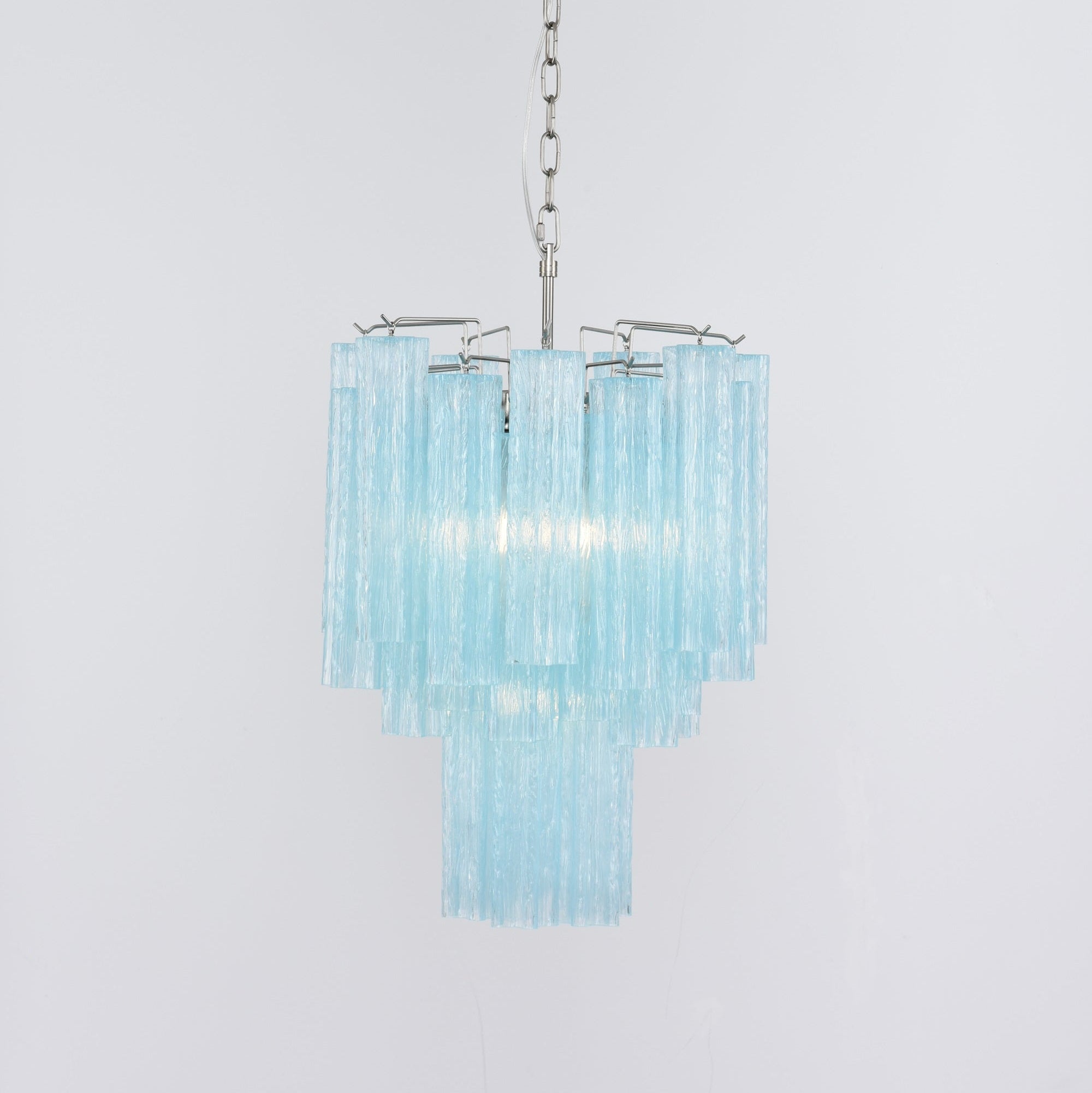 Aurora Chandelier Azzura Murano Glass Tube Coastal - Blowlighting