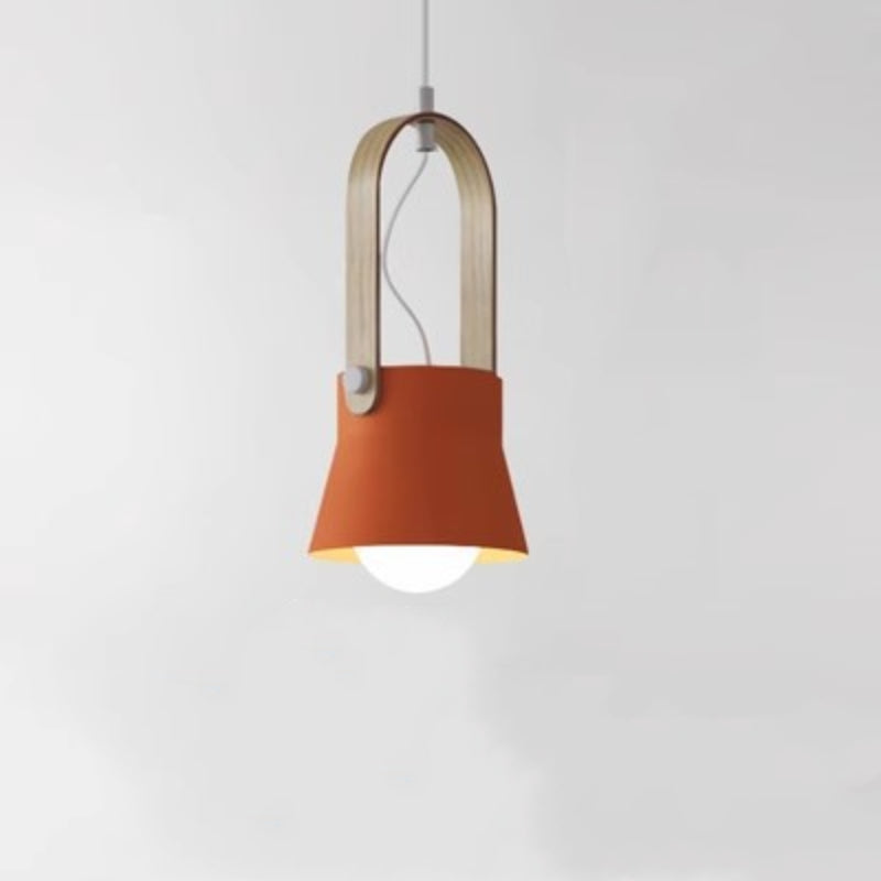 Valentina Vintage Pendelleuchte Schwarz/Orange Metall/Holz Schlafzimmer