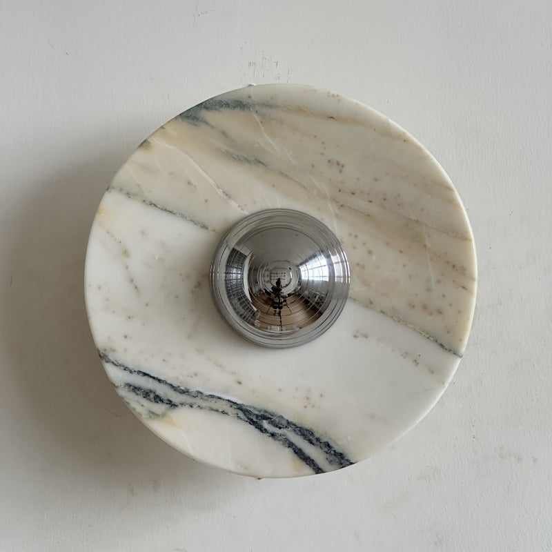 Alter Modern Minimalist Round Marble Metal Sconce Wall Lamp - Letslighting