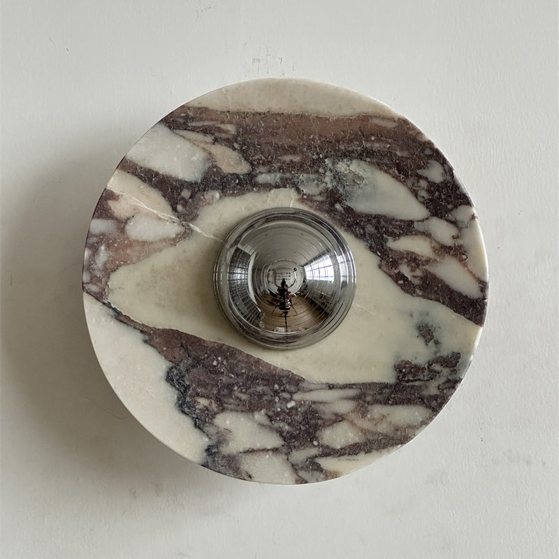 Alter Modern Minimalist Round Marble Metal Sconce Wall Lamp - Letslighting