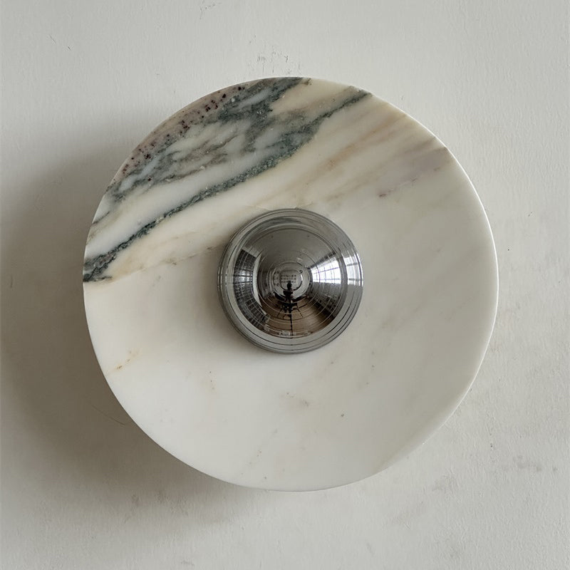 Alter Modern Minimalist Round Marble Metal Sconce Wall Lamp - Letslighting