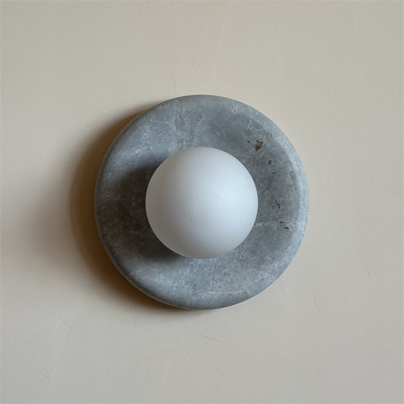 Aurvelyra Nordic Art Classic Grey Glass Marble Sconce Wall Lamp - Letslighting