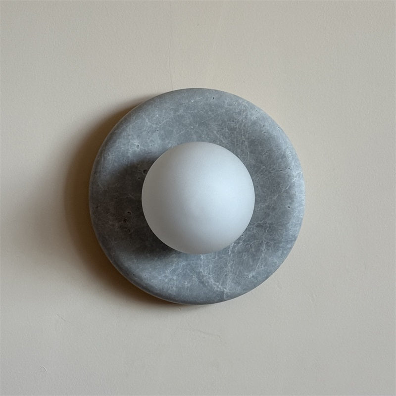 Aurvelyra Nordic Art Classic Grey Glass Marble Sconce Wall Lamp - Letslighting
