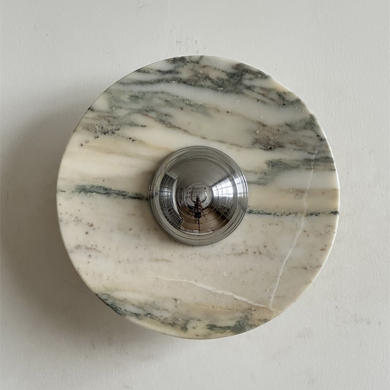 Alter Modern Minimalist Round Marble Metal Sconce Wall Lamp - Letslighting