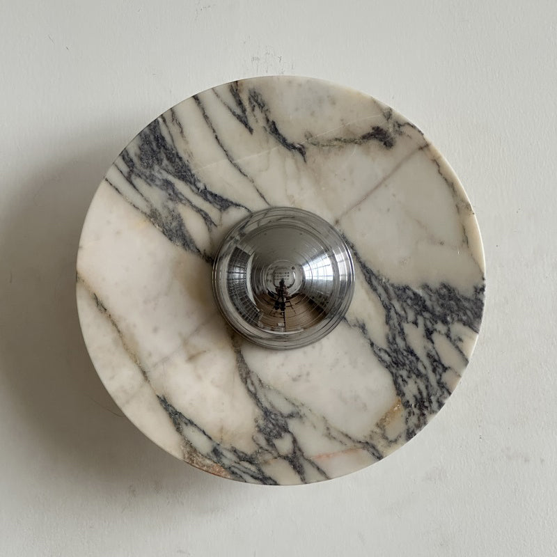 Alter Modern Minimalist Round Marble Metal Sconce Wall Lamp - Letslighting