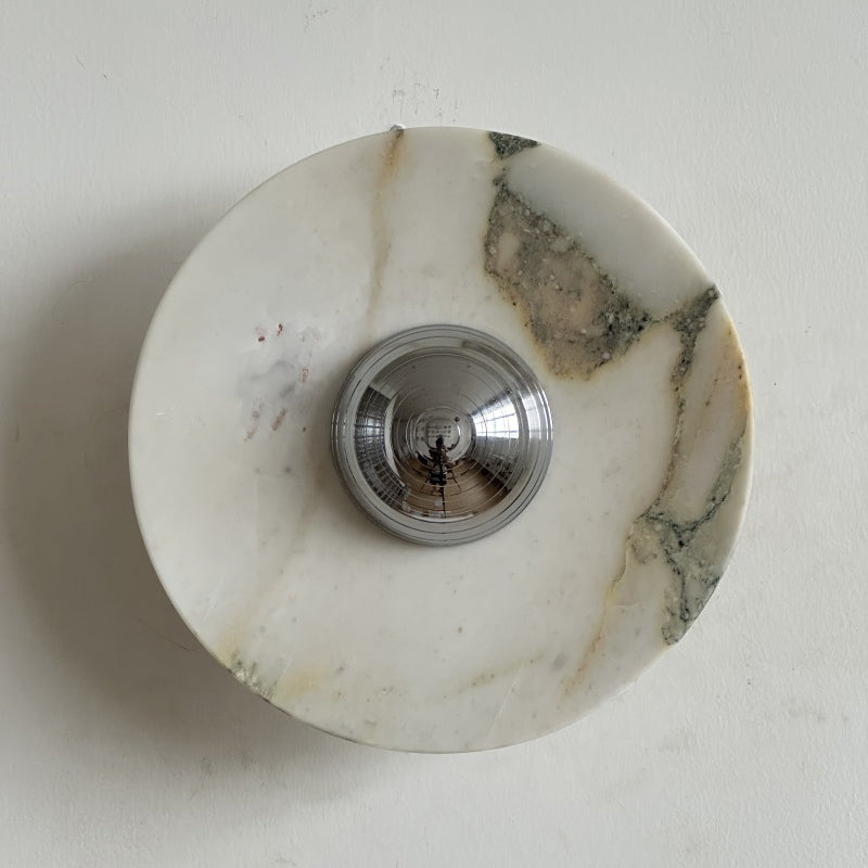 Alter Modern Minimalist Round Marble Metal Sconce Wall Lamp - Letslighting
