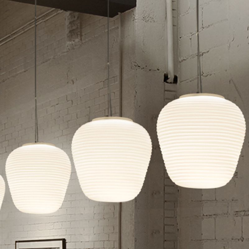 Ritta Designer Einfache LED Pendelleuchte Weiß Schlafzimmer Glas/Metall 3 Größen-Letslighting