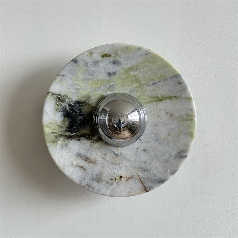 Evvarel Modern Minimalist Green Marble Metal Sconce Wall Lamp - Letslighting