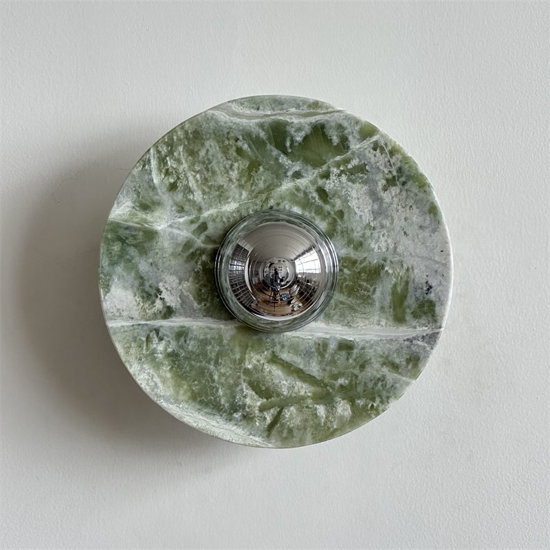 Evvarel Modern Minimalist Green Marble Metal Sconce Wall Lamp - Letslighting