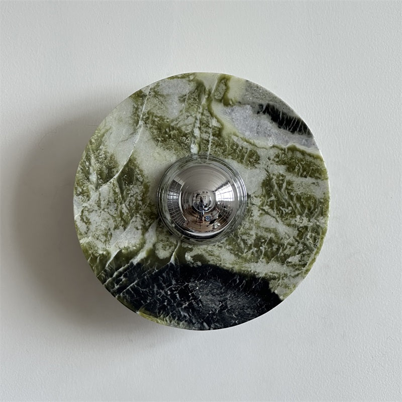 Evvarel Modern Minimalist Green Marble Metal Sconce Wall Lamp - Letslighting