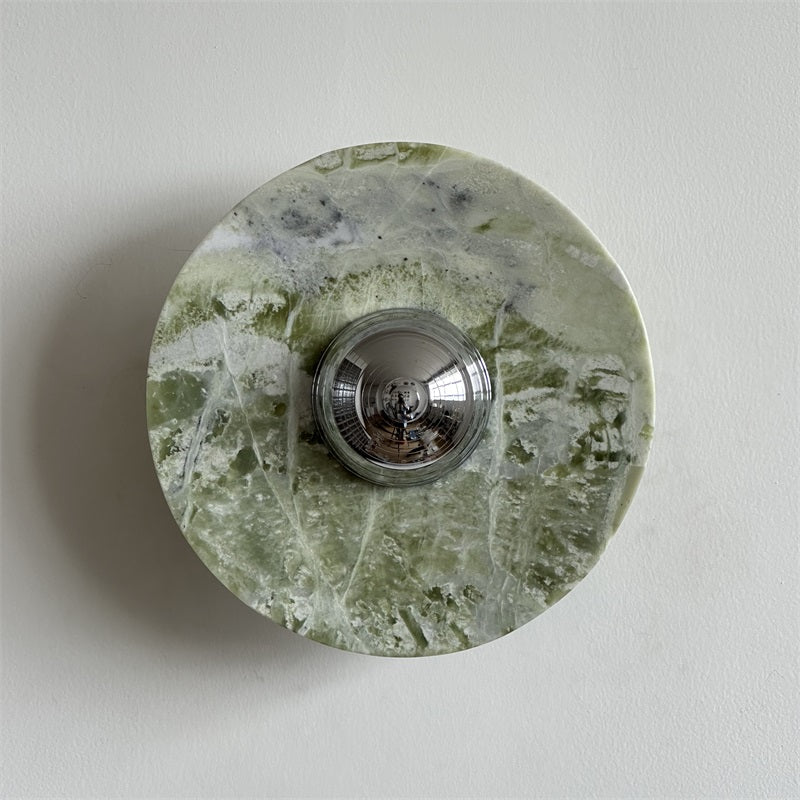Evvarel Modern Minimalist Green Marble Metal Sconce Wall Lamp - Letslighting