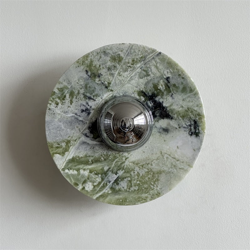Evvarel Modern Minimalist Green Marble Metal Sconce Wall Lamp - Letslighting