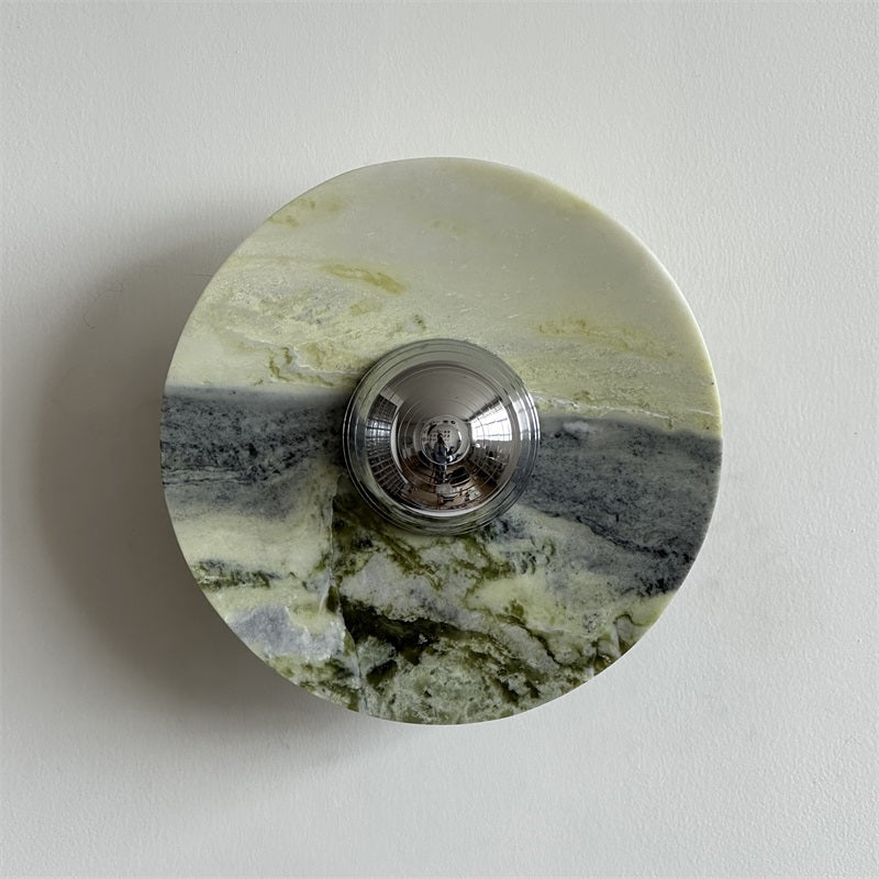 Evvarel Modern Minimalist Green Marble Metal Sconce Wall Lamp - Letslighting