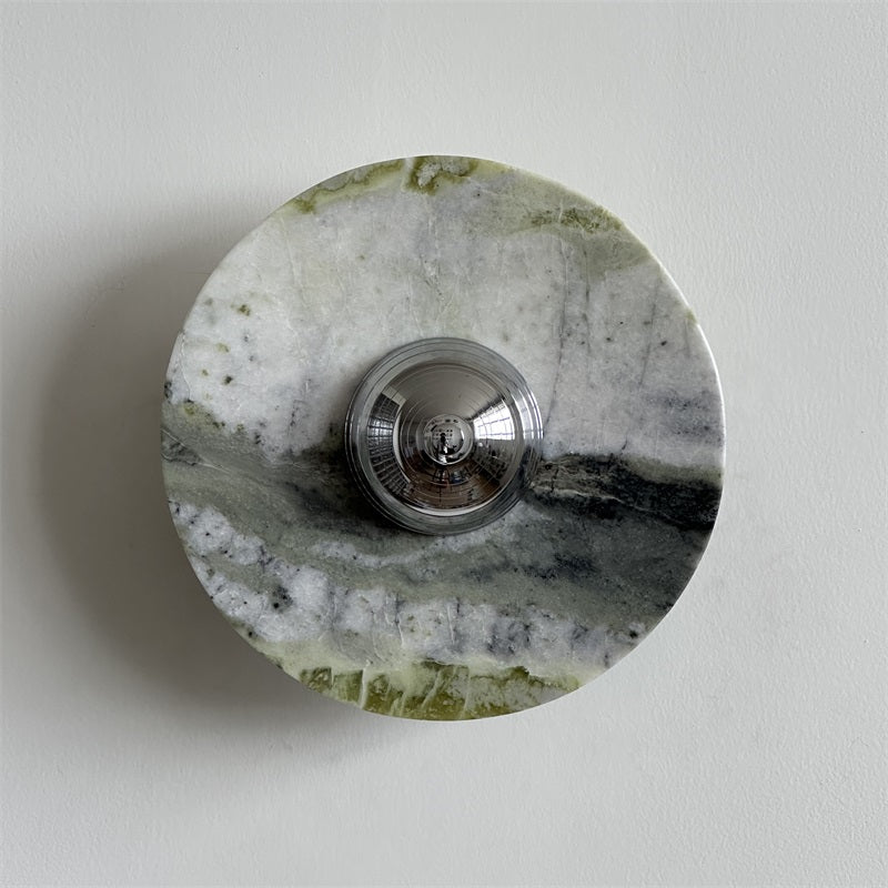 Evvarel Modern Minimalist Green Marble Metal Sconce Wall Lamp - Letslighting