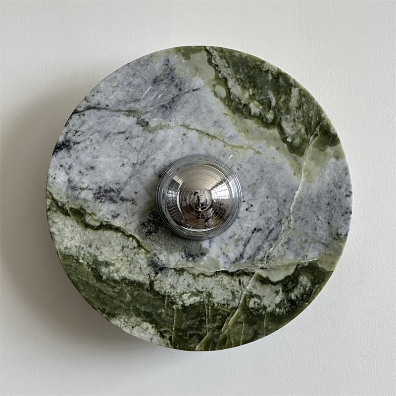 Evvarel Modern Minimalist Green Marble Metal Sconce Wall Lamp - Letslighting