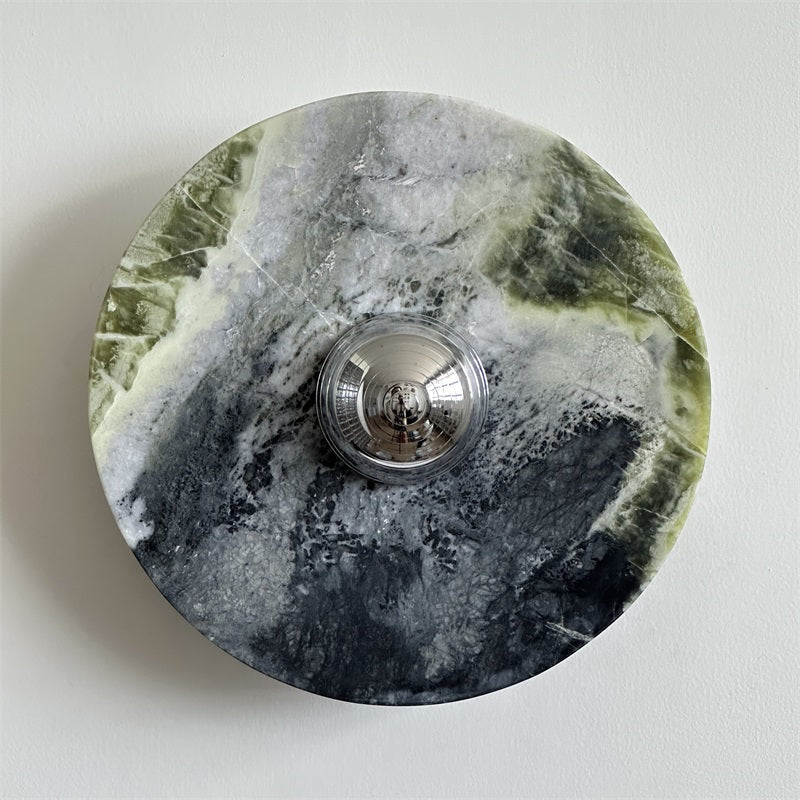 Evvarel Modern Minimalist Green Marble Metal Sconce Wall Lamp - Letslighting