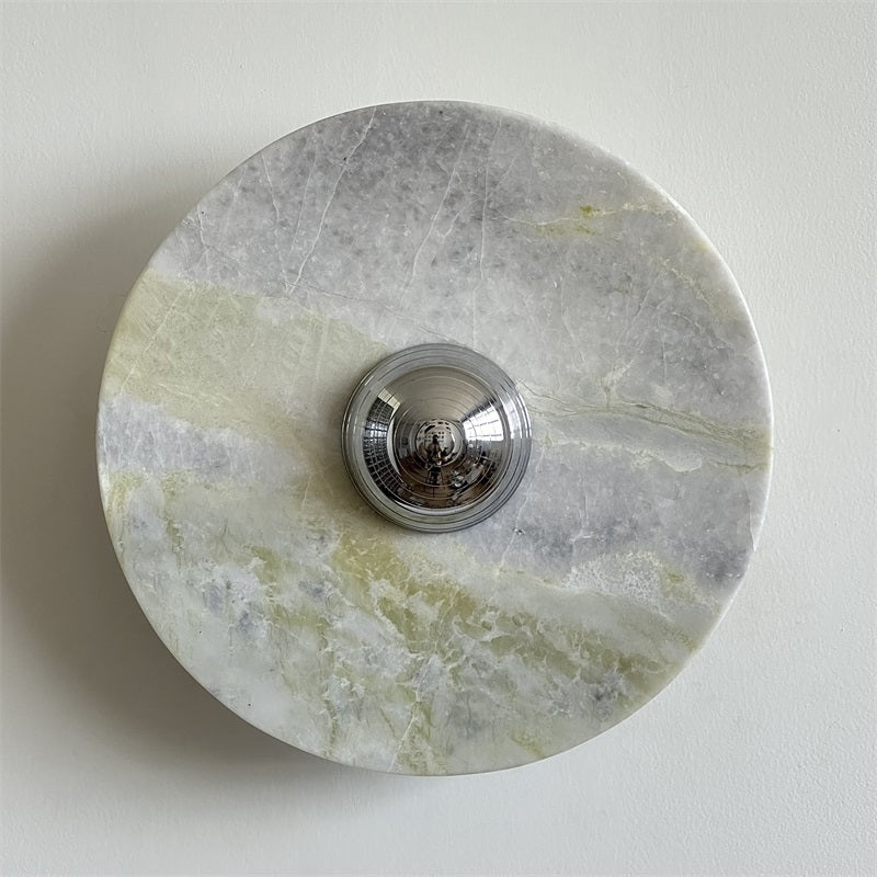 Evvarel Modern Minimalist Green Marble Metal Sconce Wall Lamp - Letslighting