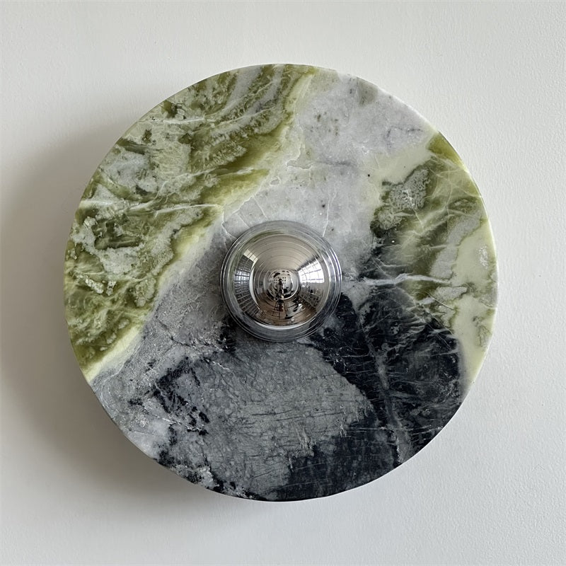 Evvarel Modern Minimalist Green Marble Metal Sconce Wall Lamp - Letslighting