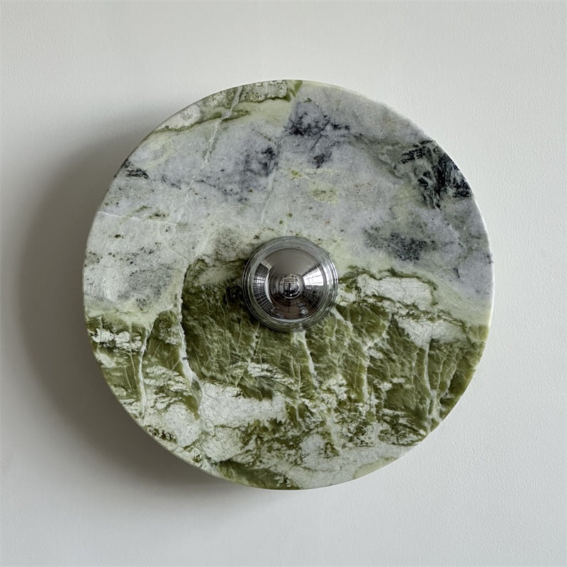 Evvarel Modern Minimalist Green Marble Metal Sconce Wall Lamp - Letslighting