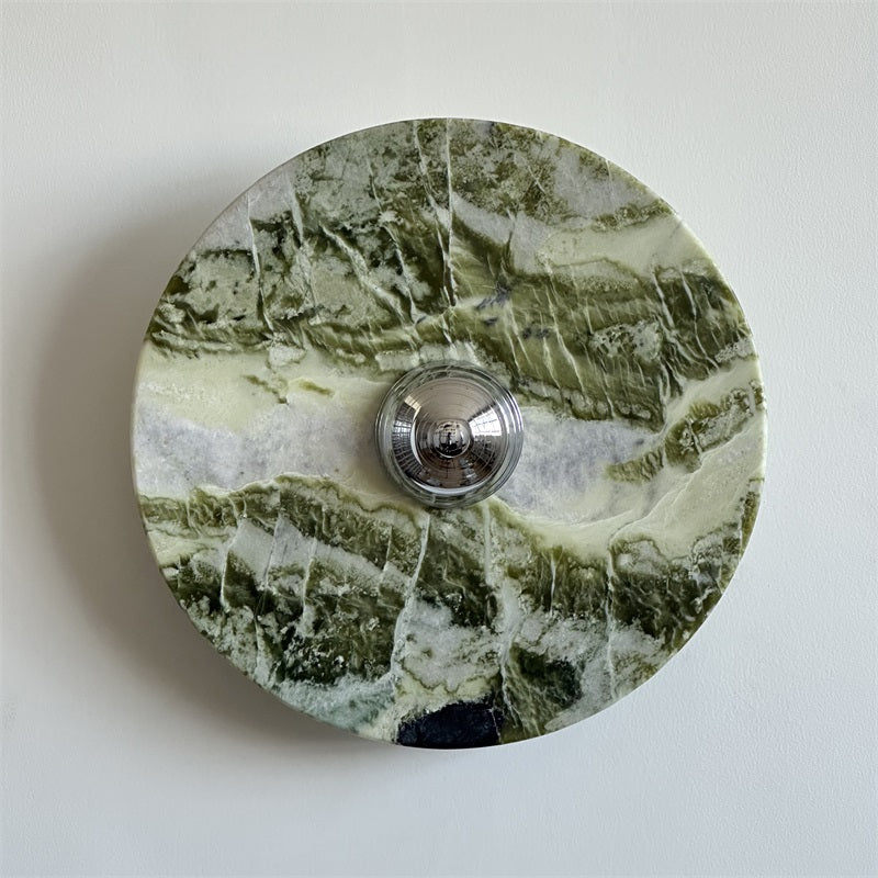 Evvarel Modern Minimalist Green Marble Metal Sconce Wall Lamp - Letslighting