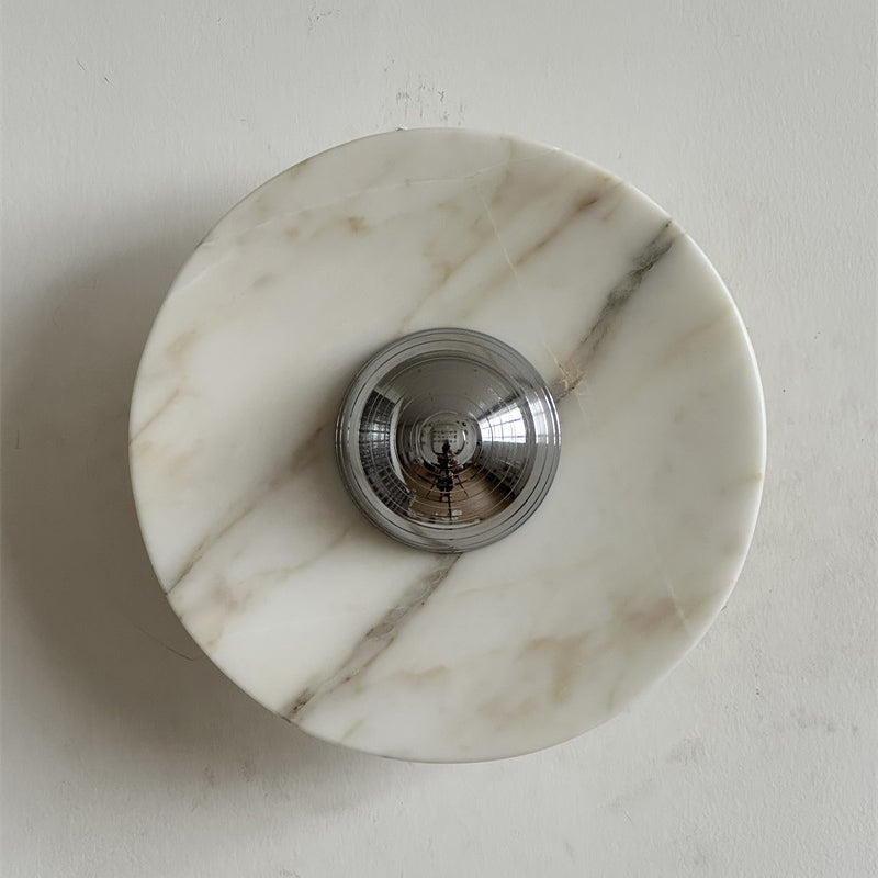 Alter Modern Minimalist Round Marble Metal Sconce Wall Lamp - Letslighting