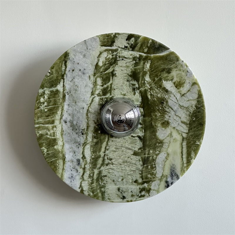 Evvarel Modern Minimalist Green Marble Metal Sconce Wall Lamp - Letslighting