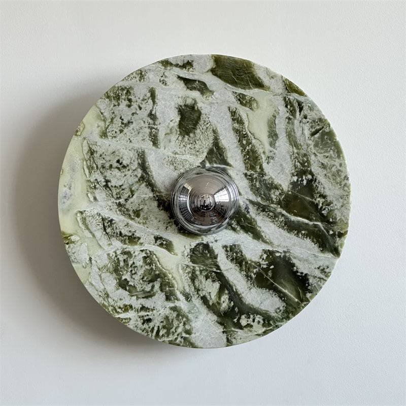 Evvarel Modern Minimalist Green Marble Metal Sconce Wall Lamp - Letslighting