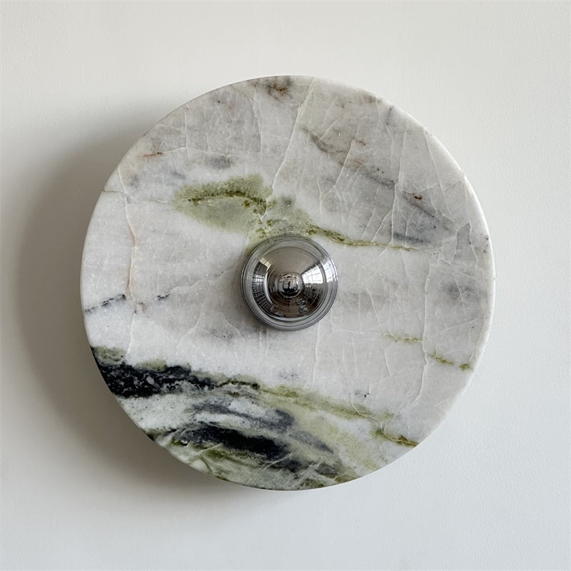 Evvarel Modern Minimalist Green Marble Metal Sconce Wall Lamp - Letslighting