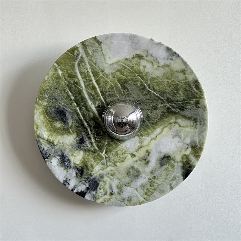 Evvarel Modern Minimalist Green Marble Metal Sconce Wall Lamp - Letslighting