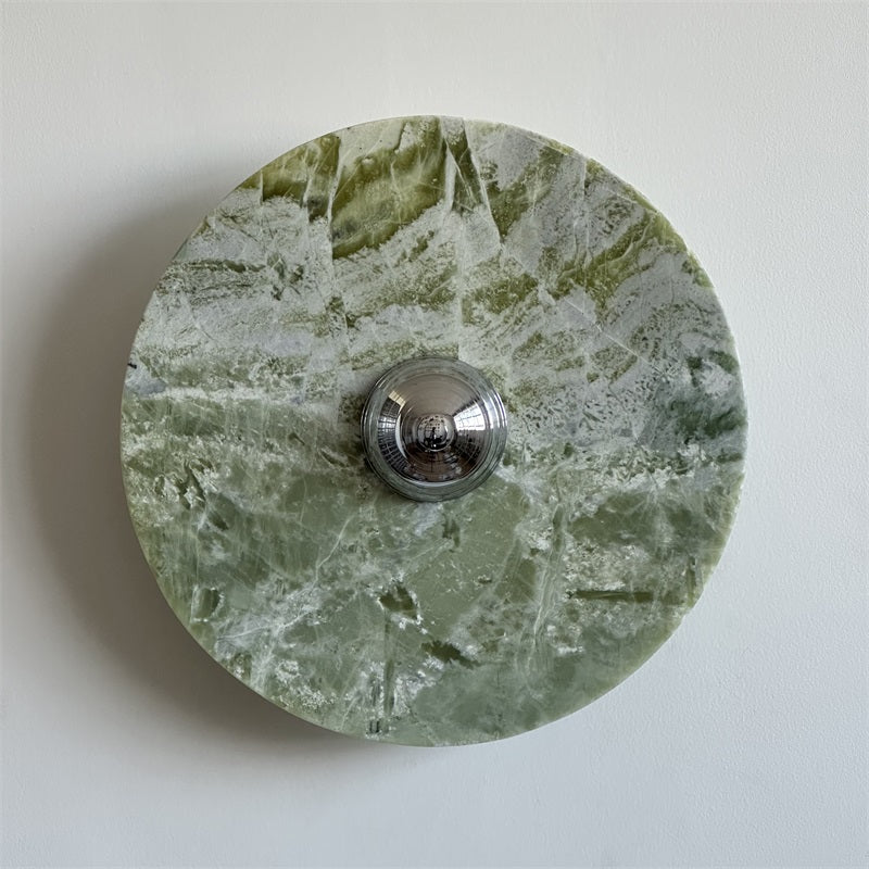Evvarel Modern Minimalist Green Marble Metal Sconce Wall Lamp - Letslighting