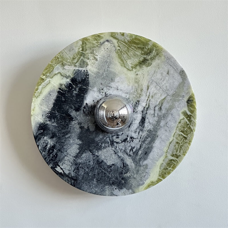 Evvarel Modern Minimalist Green Marble Metal Sconce Wall Lamp - Letslighting