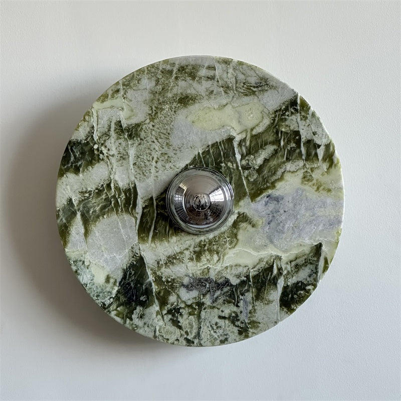 Evvarel Modern Minimalist Green Marble Metal Sconce Wall Lamp - Letslighting