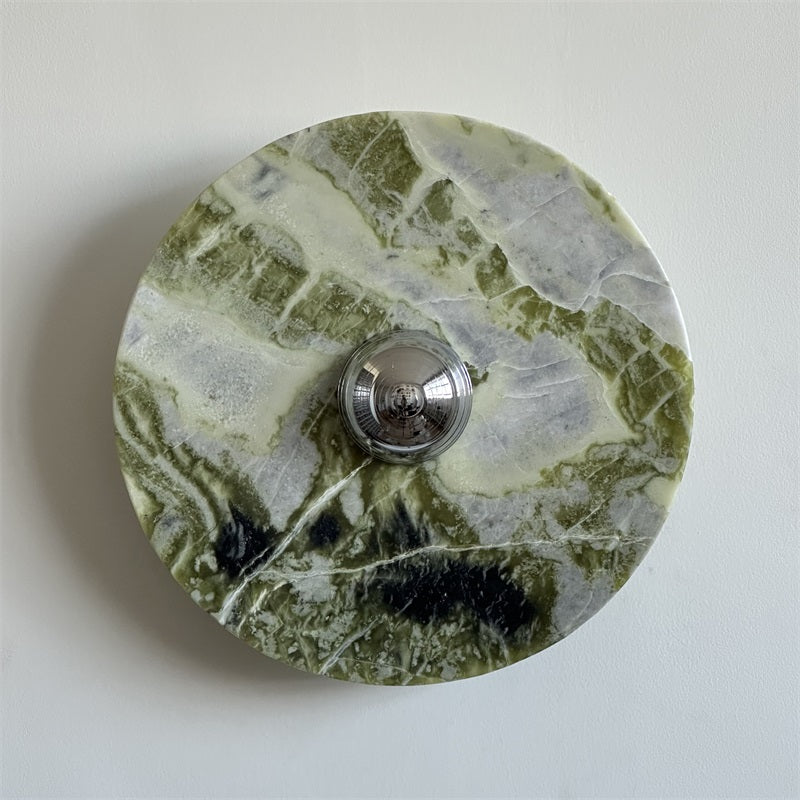 Evvarel Modern Minimalist Green Marble Metal Sconce Wall Lamp - Letslighting