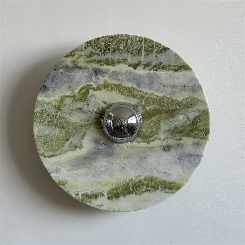 Evvarel Modern Minimalist Green Marble Metal Sconce Wall Lamp - Letslighting