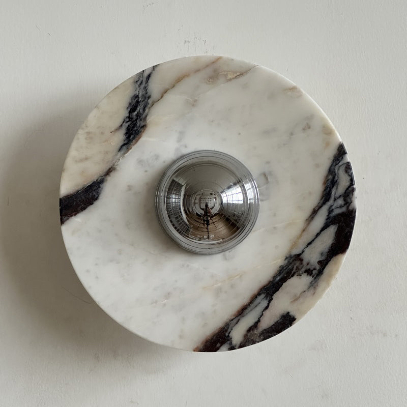 Alter Modern Minimalist Round Marble Metal Sconce Wall Lamp - Letslighting