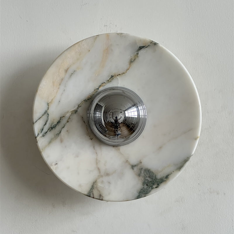 Alter Modern Minimalist Round Marble Metal Sconce Wall Lamp - Letslighting