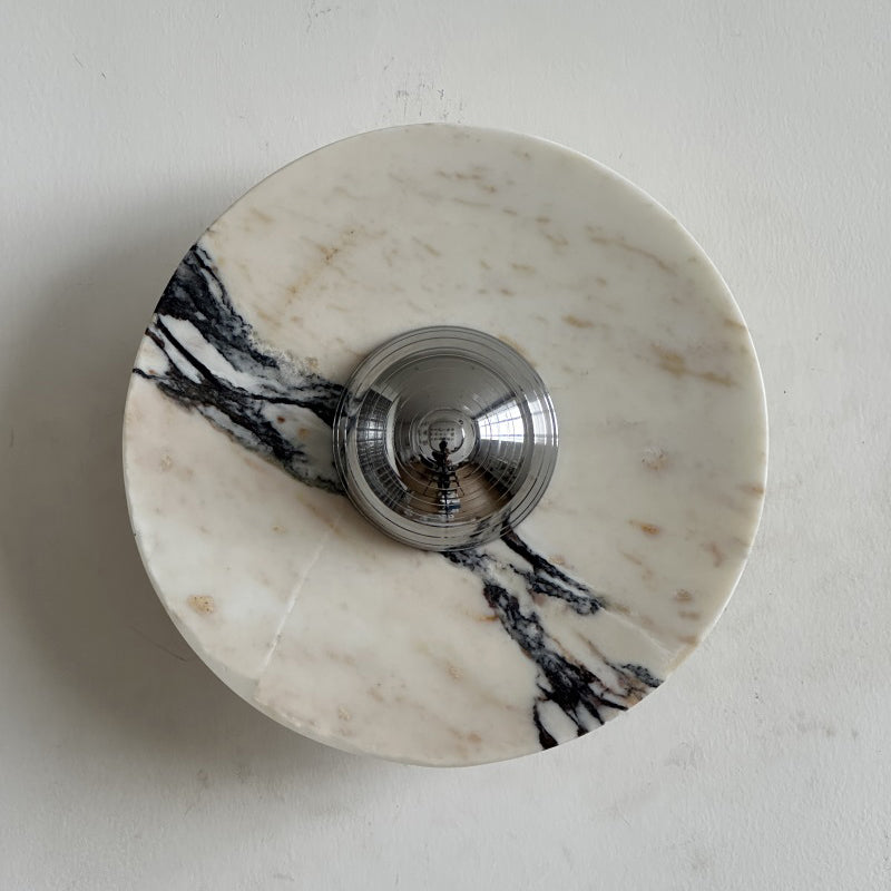Alter Modern Minimalist Round Marble Metal Sconce Wall Lamp - Letslighting