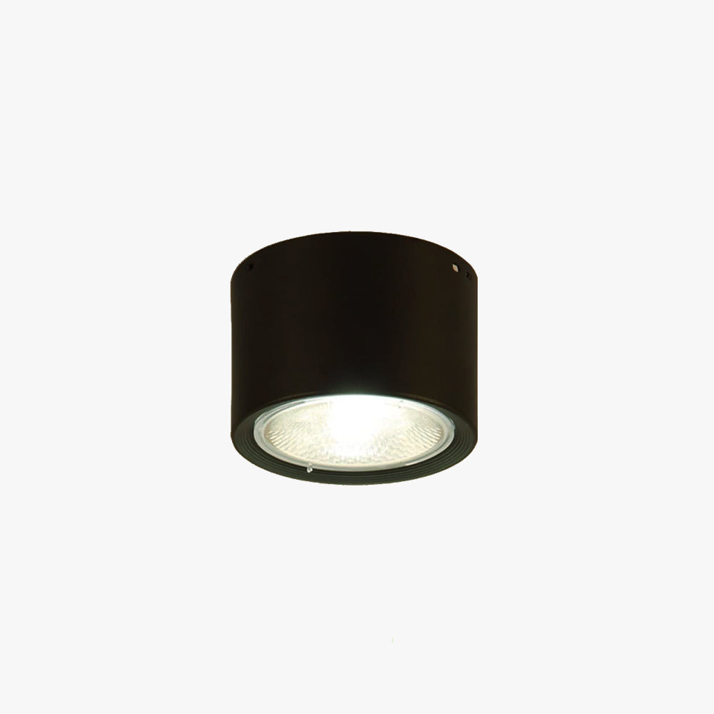 Muto Modern rund bündige Deckenleuchte, Holz/Schwarz, Wohnzimmer