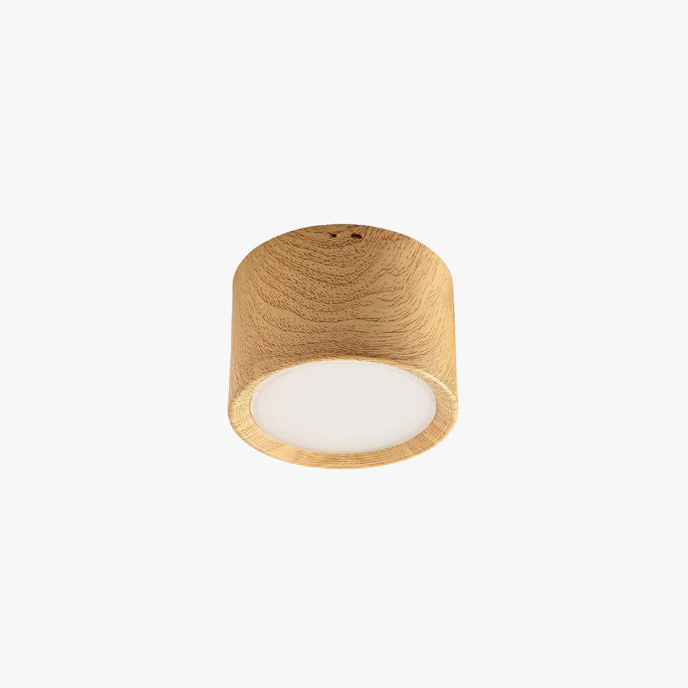 Muto Modern rund bündige Deckenleuchte, Holz/Schwarz, Wohnzimmer