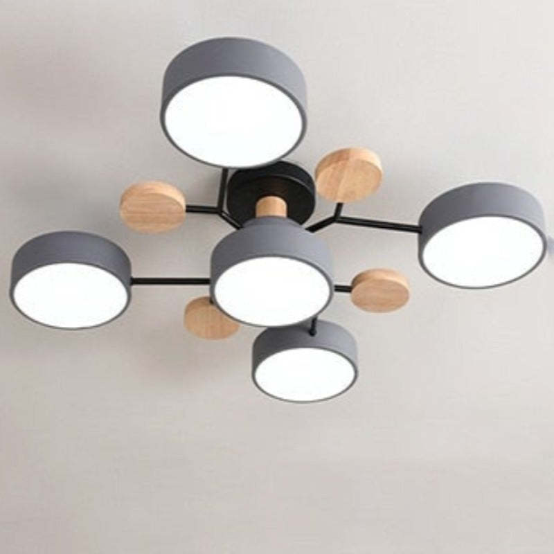 Arisha Geometrische Flush Mount Deckenleuchte Acryl/Holz Wohnzimmer